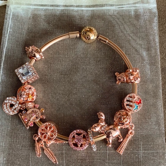 Pandora Moments Pandora Charm Bracelet Rose Gold Heart Pandora